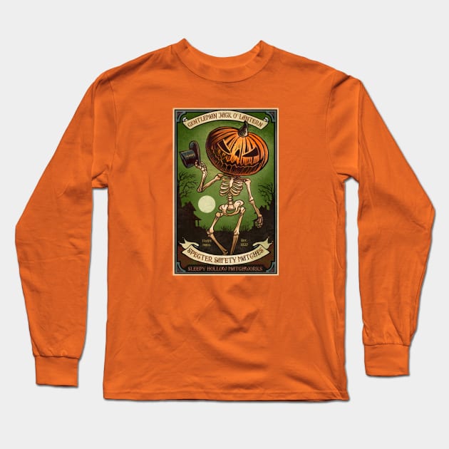 Gentleman Jack O' Lantern Long Sleeve T-Shirt by ChetArt